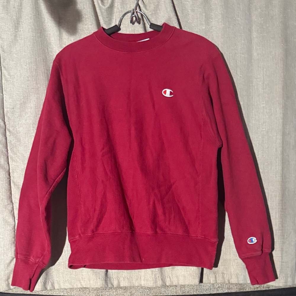 Champion Men's Crewneck Sweatshirt in Burgundy S EUC